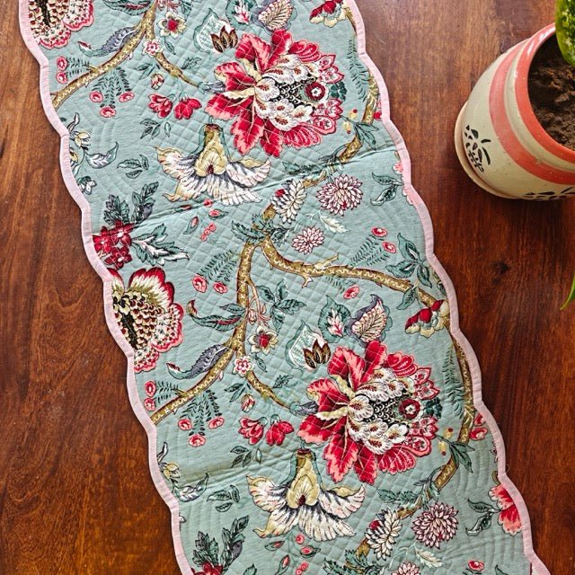 Coldstone Reversible Table Runner - Coral Slub -