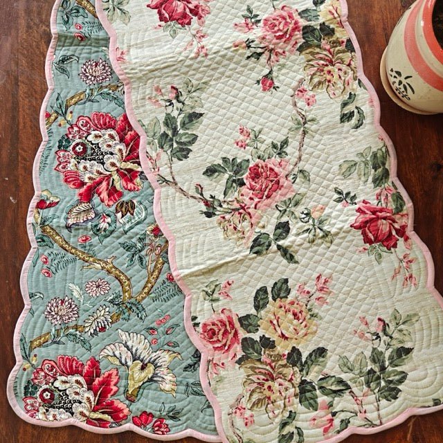 Coldstone Reversible Table Runner - Coral Slub -