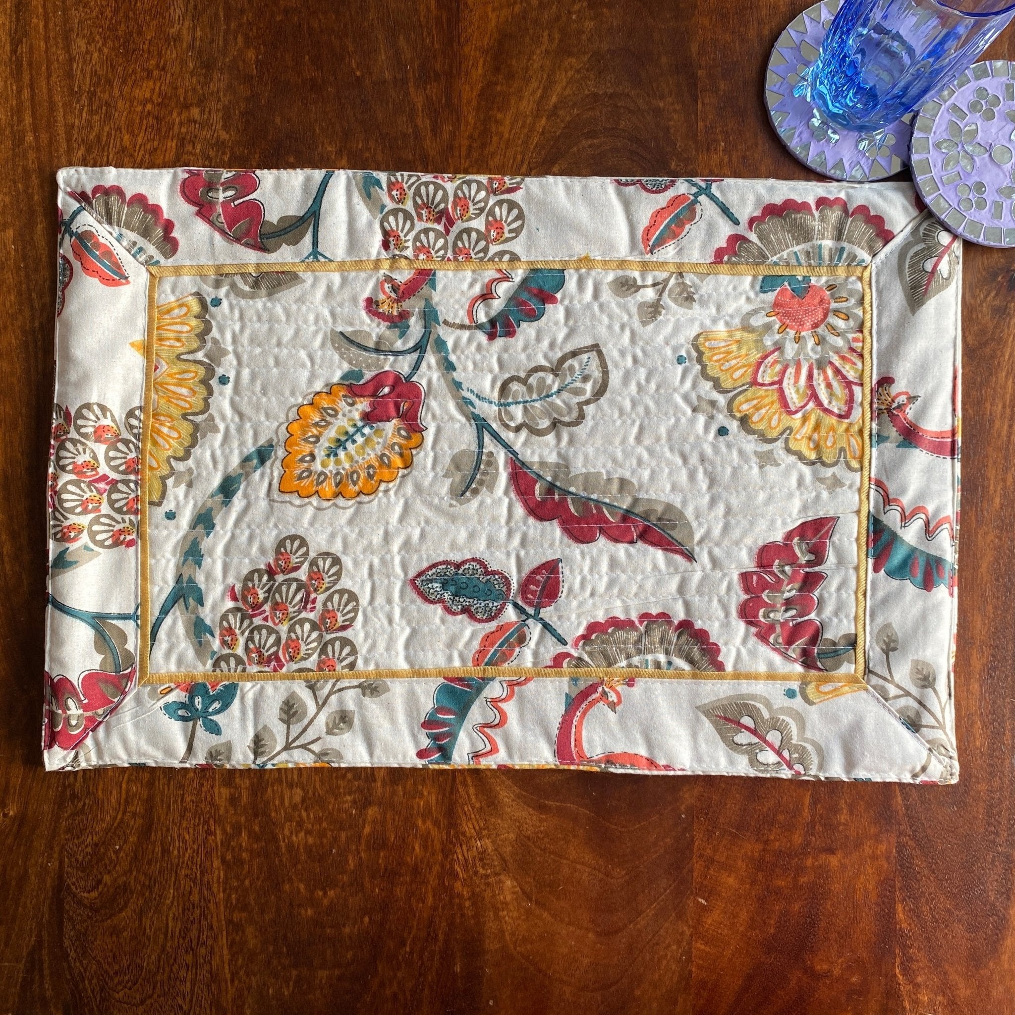 Confetti Toss Cotton Placemats, 13" x 19", Set of 2 - Coral Slub - 