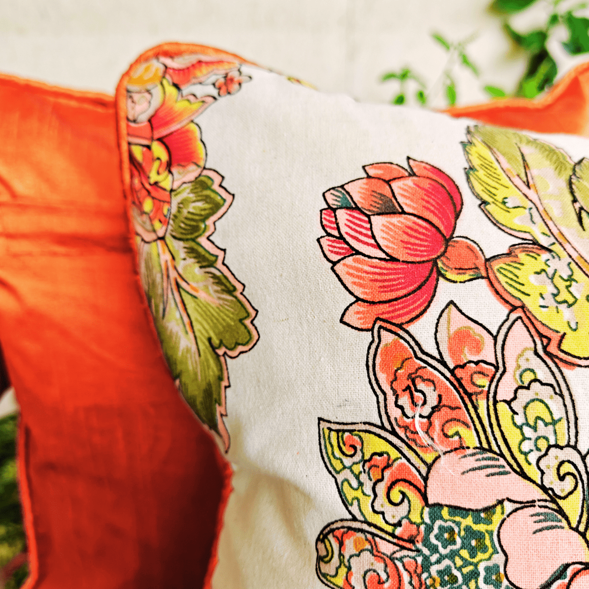 Coral Swirl Cushion Cover, 16" x 16", Pack of 2 - Coral Slub - 