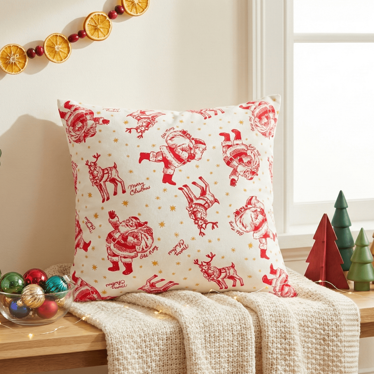 Cranberry Cushion Cover, 16” x 16”, Pack of 1 - Coral Slub - 