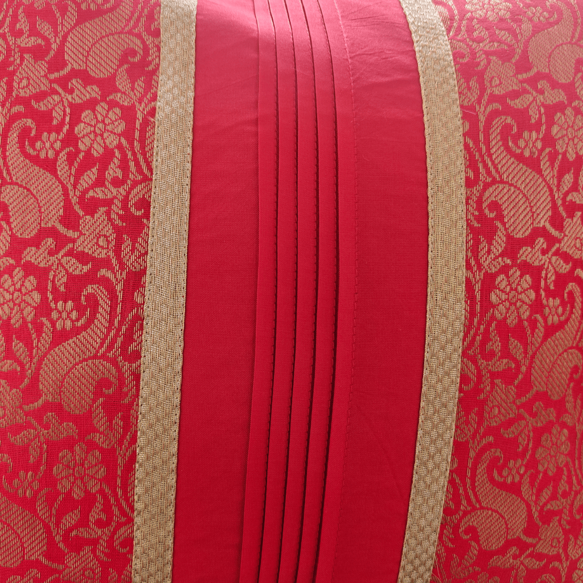 Crimson Cushion Cover, 16" x 16", Pack of 1 - Coral Slub - 