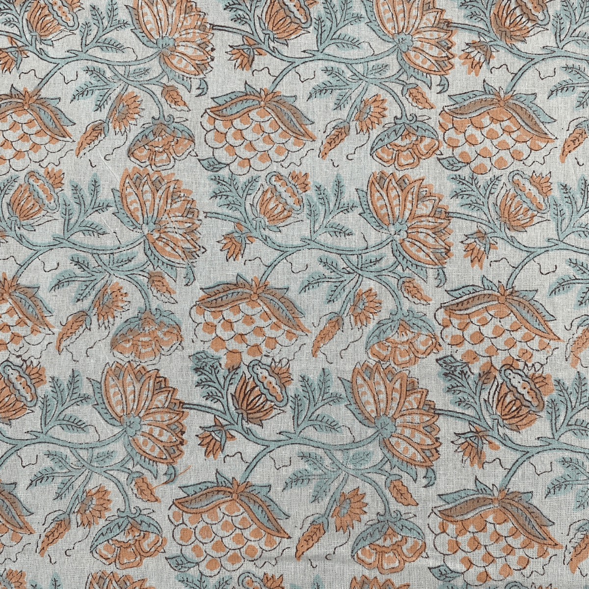 Daisy 6 Seater Dining Table Cover, 100% Cotton, 60" x 90" - Coral Slub - 