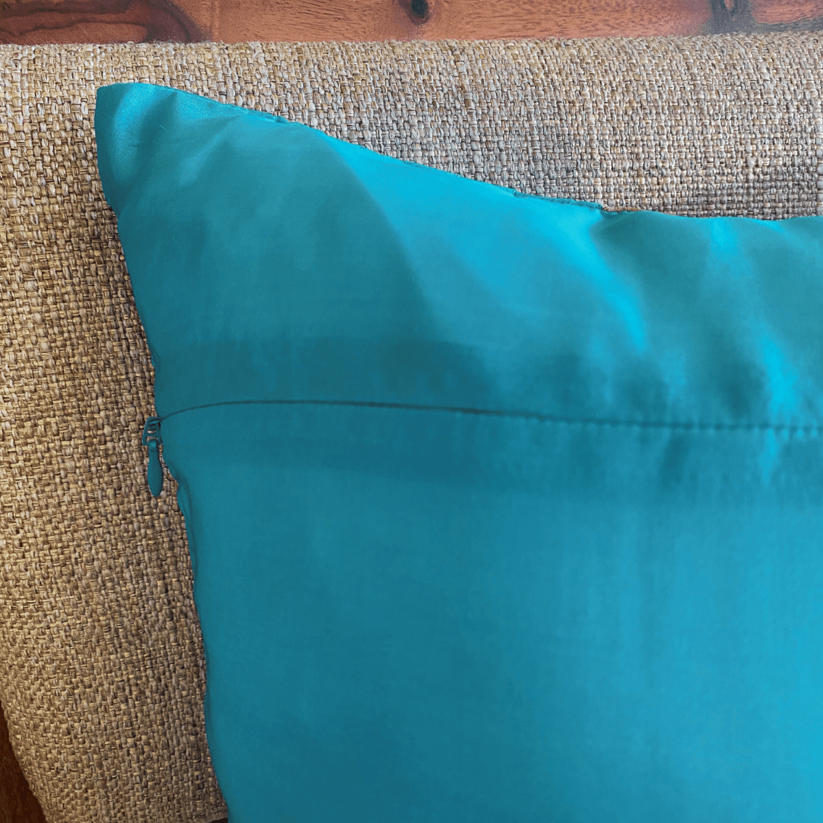 Dhaani Green Cushion Cover, 16" x 16",Pack of 1 - Coral Slub - 