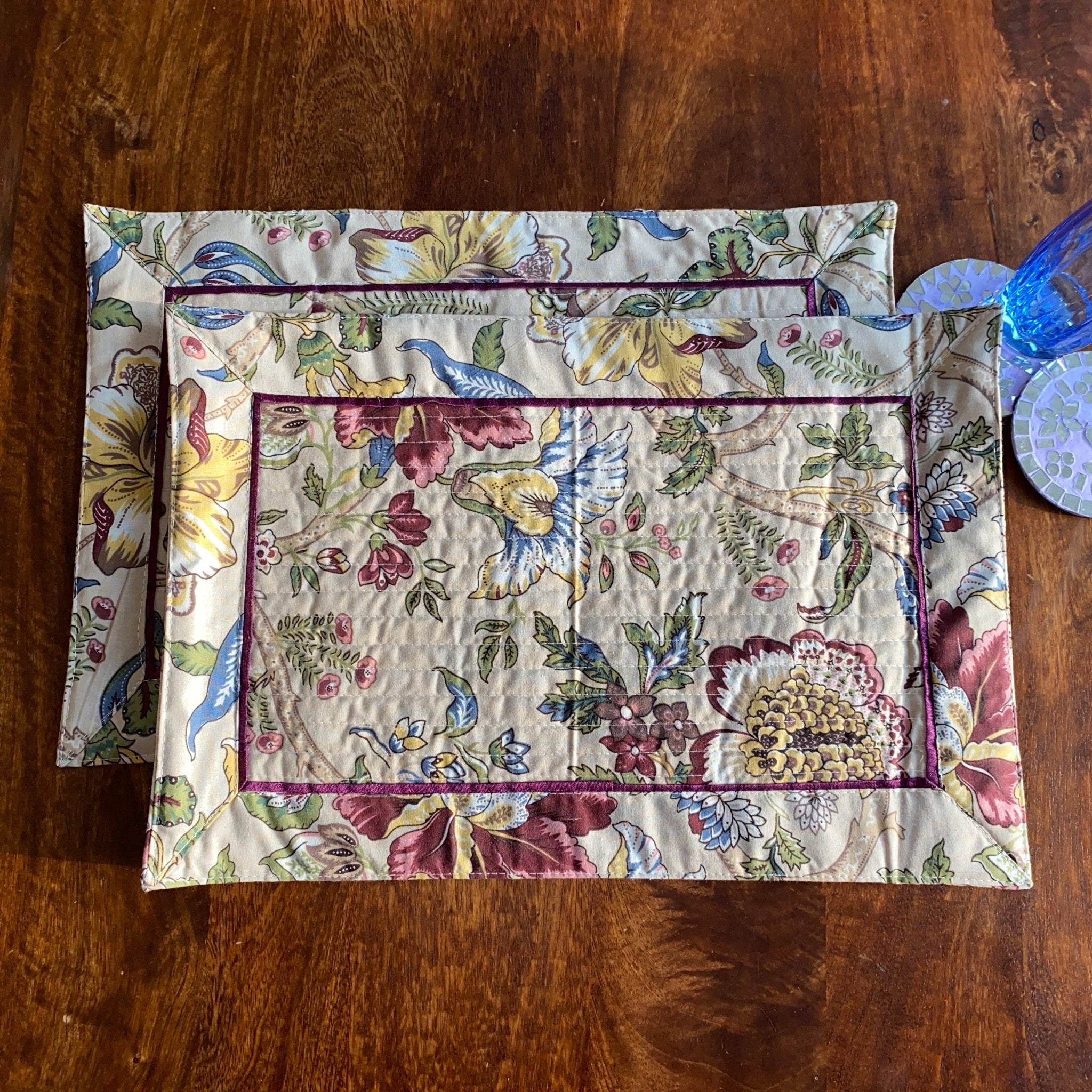 Dune Bloom Cotton Placemats, 13" x 19", Set of 2 - Coral Slub - 