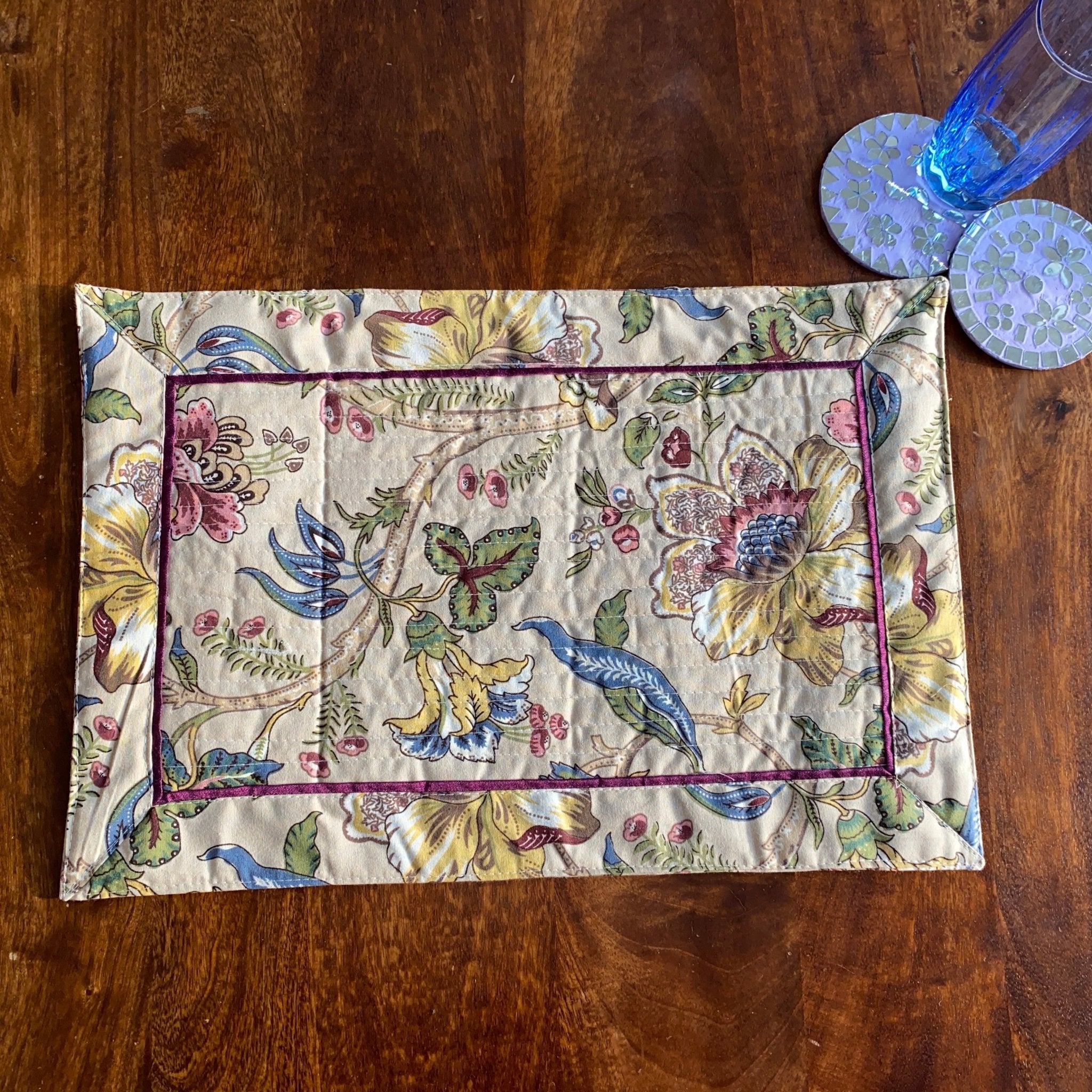 Dune Bloom Cotton Placemats, 13" x 19", Set of 2 - Coral Slub - 
