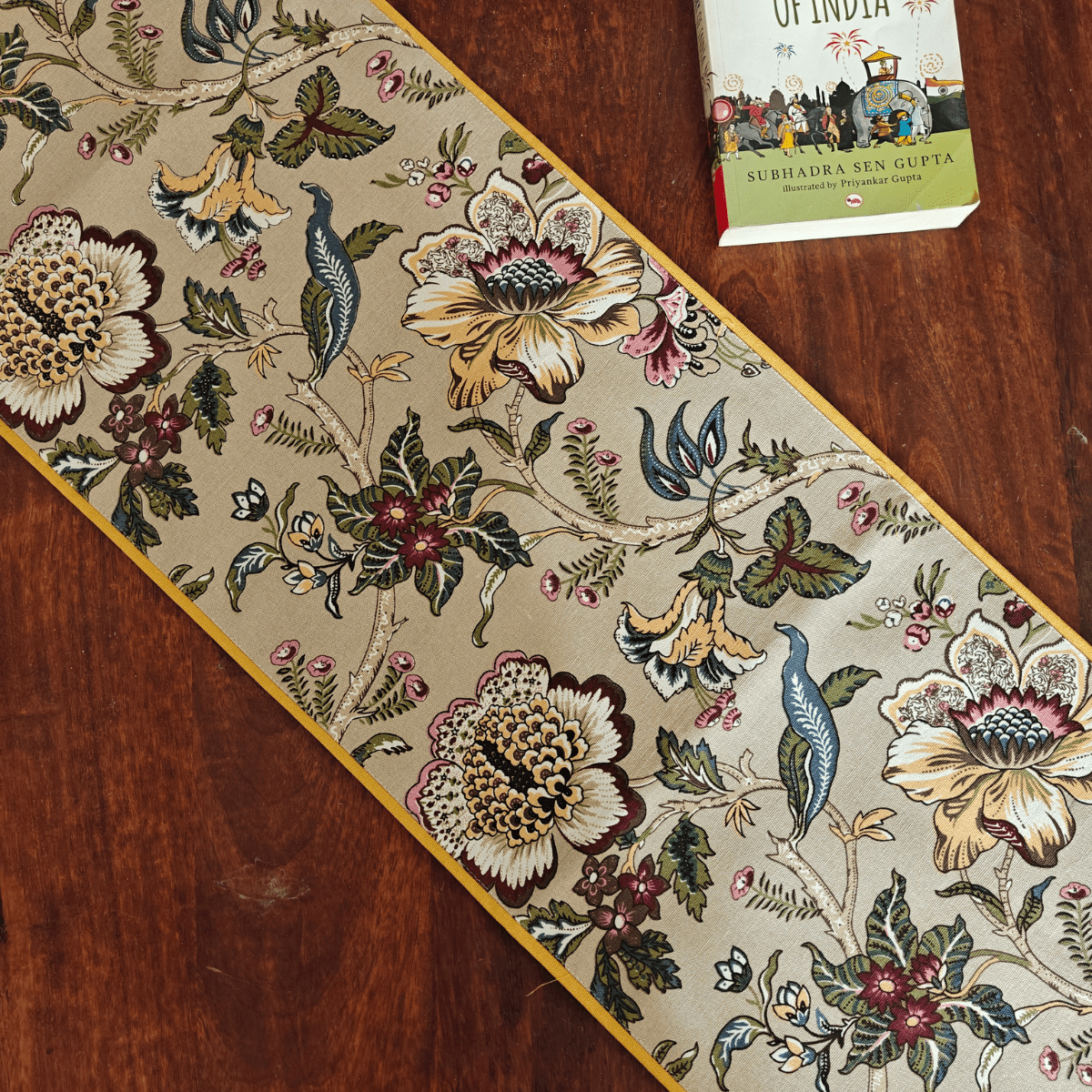 Dune Bloom Cotton Table Runner, 100% cotton, 13" x 72" - Coral Slub - 