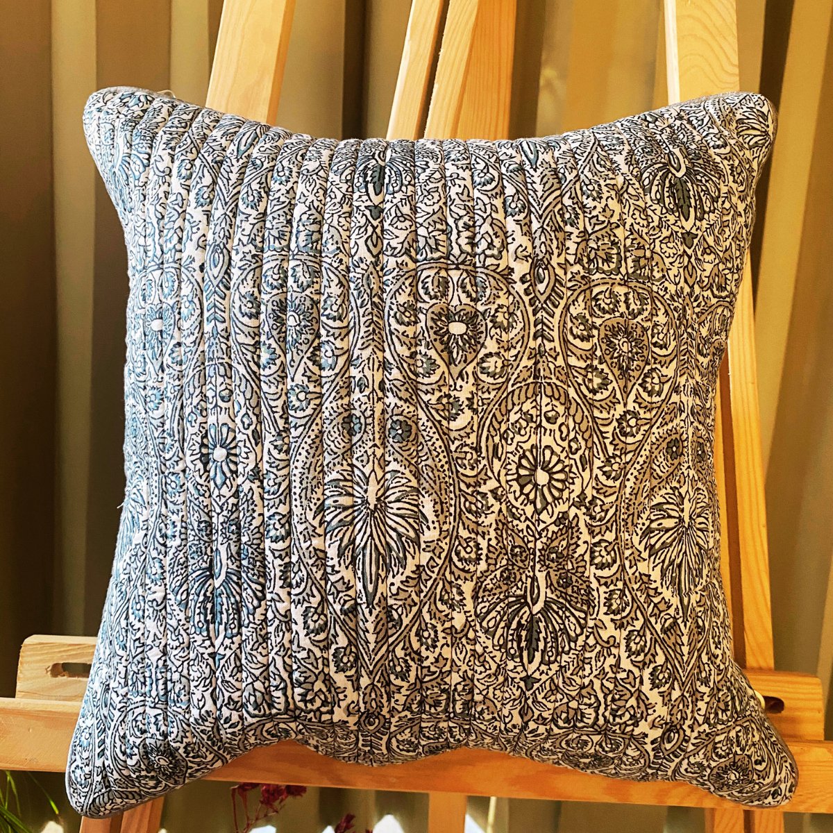 Dusk Quilted Cushion Covers, pack of 5, 16" x 16" - Coral Slub - 