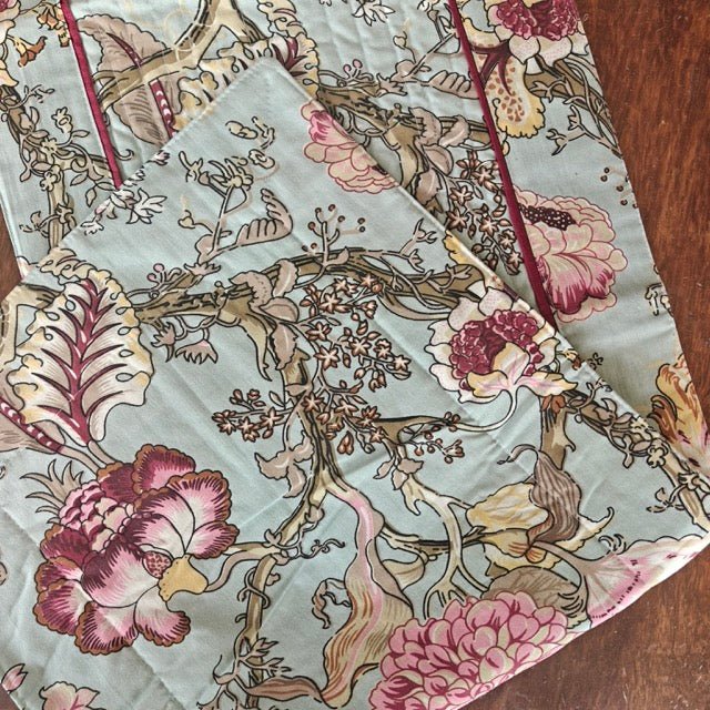 Eden Quilted Table Runner - Coral Slub -