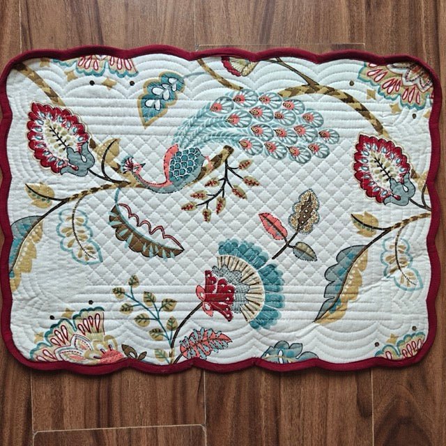 Ember Glow Reversible Placemats Set of 6 - Coral Slub -