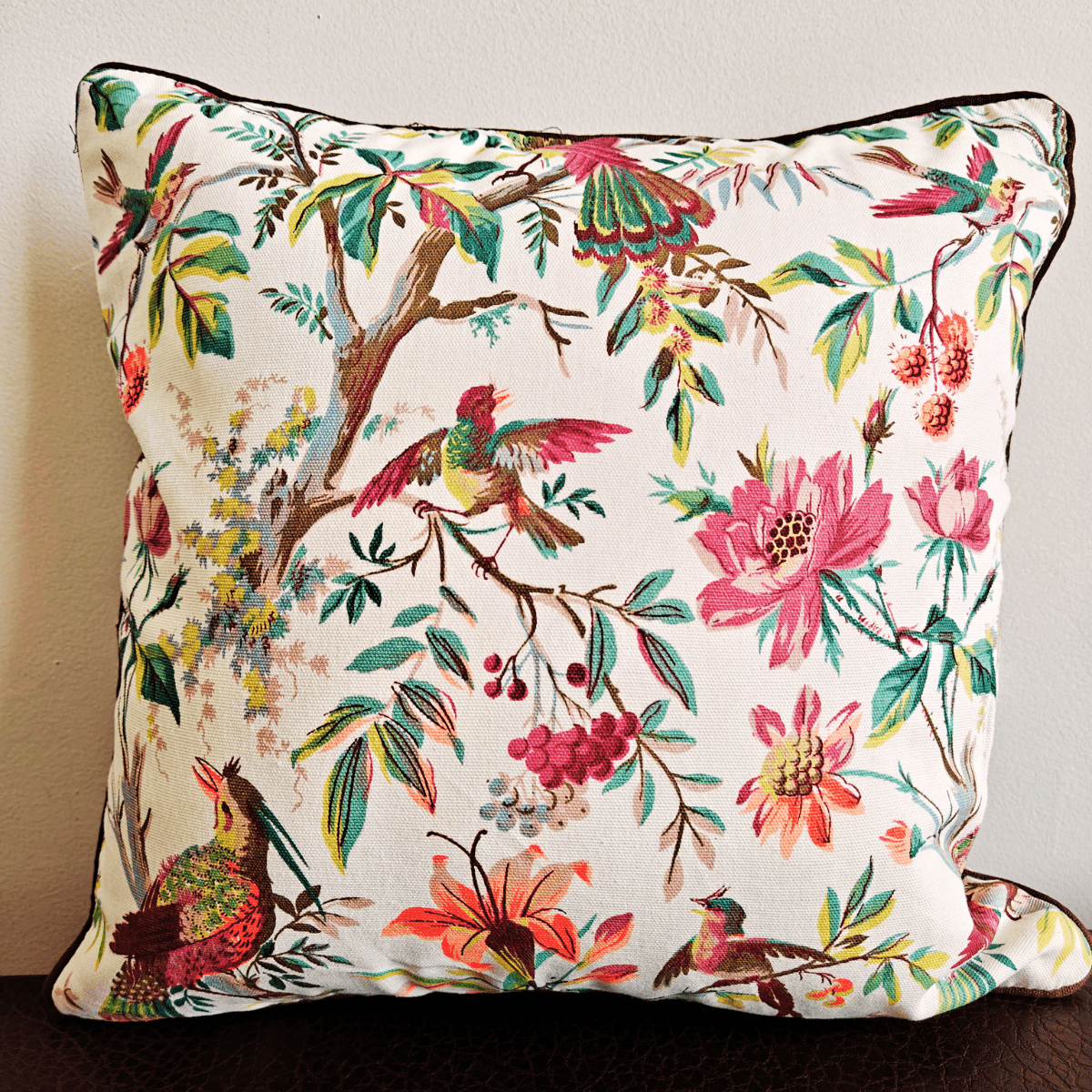 Ember Printed Cushion Covers, 16" x 16", Pack of 5 - Coral Slub - 