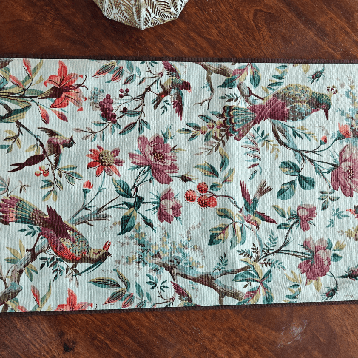 Ember Printed Table Runner, 100% cotton, 13" x 72" - Coral Slub - 