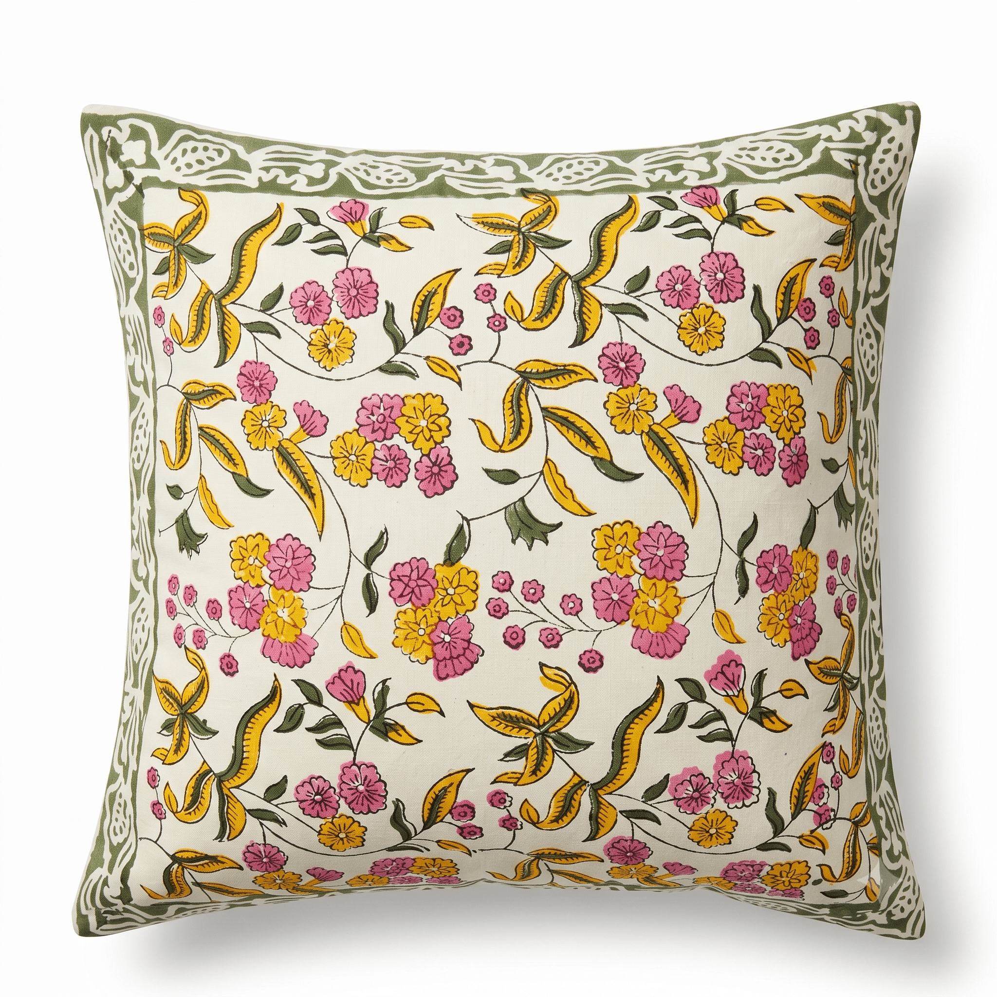 Farzeen Printed Cushion Covers, Pack of 5 - Coral Slub -