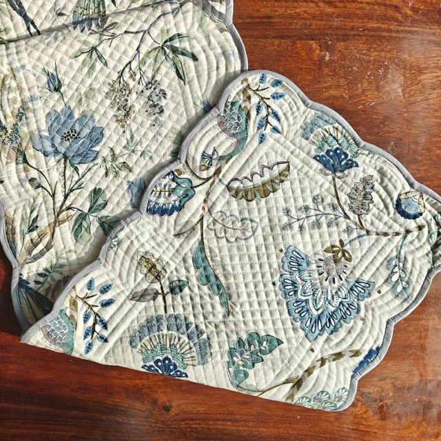 Fern Meadow Reversible Table Runner - Coral Slub -
