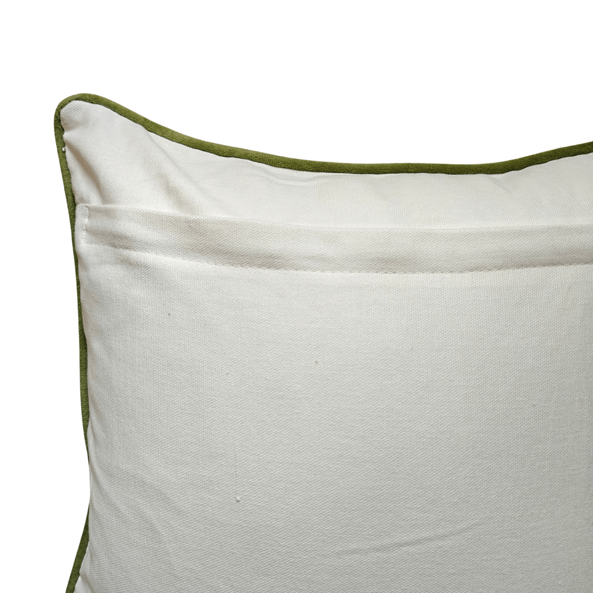 Flora Embroidered Cushion Cover, 16" x 16", Ecru, Pack of 1 - Coral Slub - 