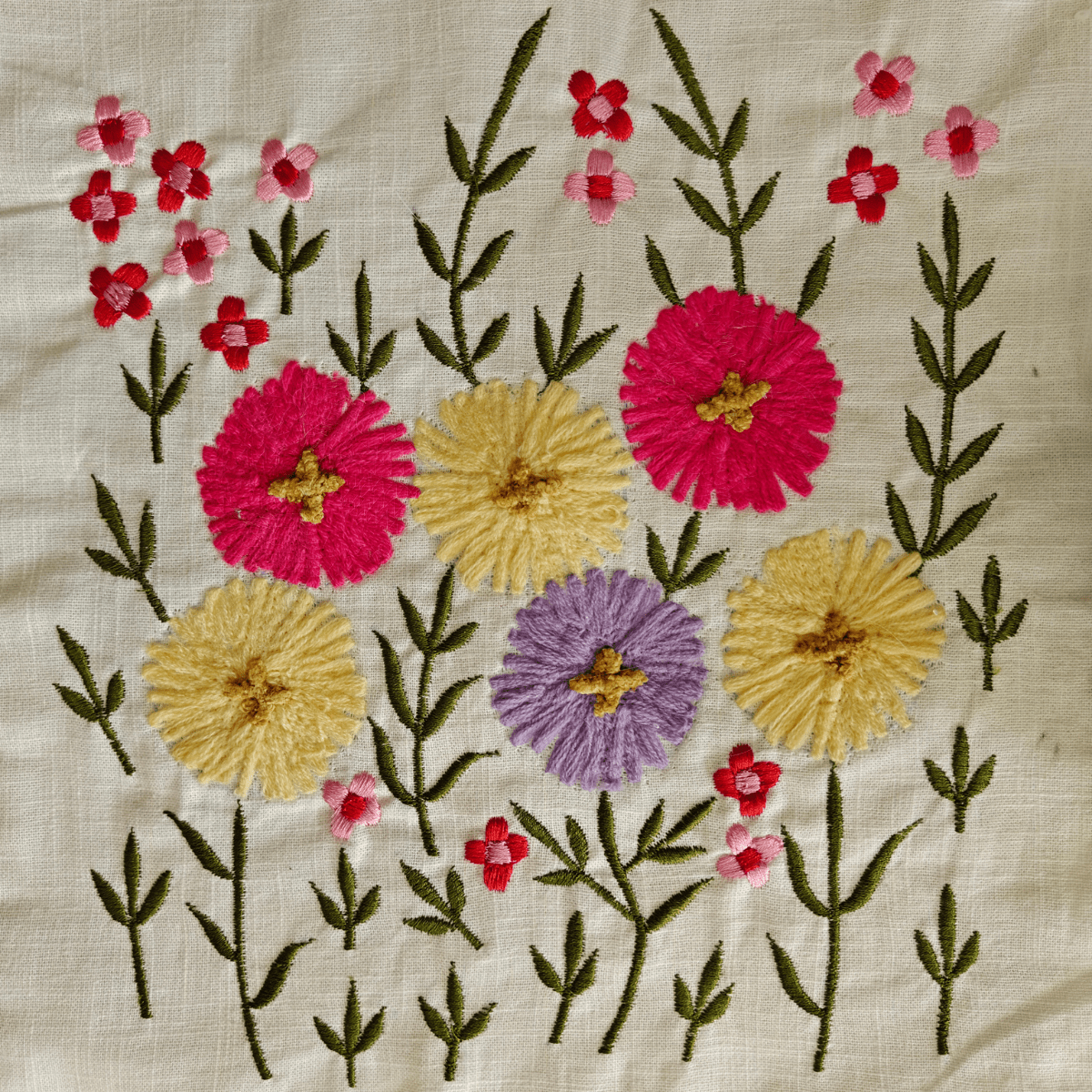 Flora Embroidered Table Runner – 72" x 12" - Coral Slub - 