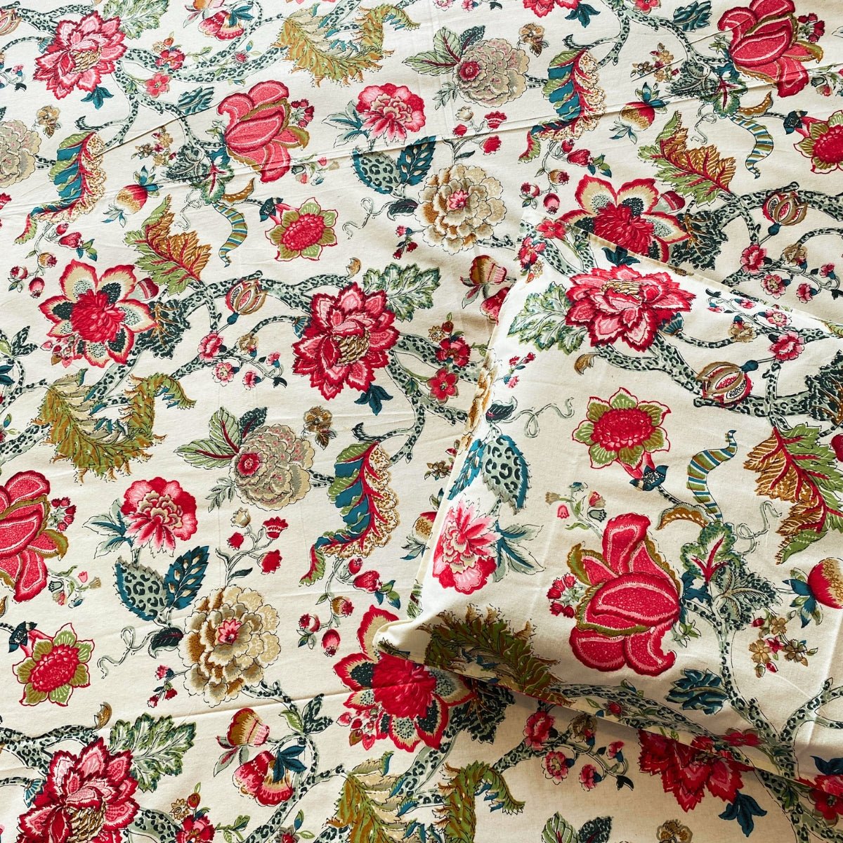 Florence Bedsheet Set 100% Cotton, King Size, 100" x 108" - Coral Slub - 