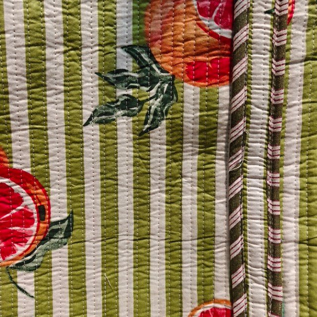 Fruit Punch Botanic Print Tote Bag - Coral Slub - 