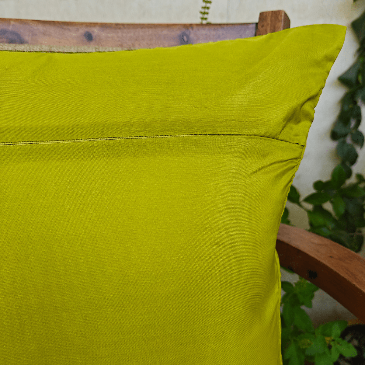 Garnet Green Cushion Cover, 16" x 16", Pack of 1 - Coral Slub - 