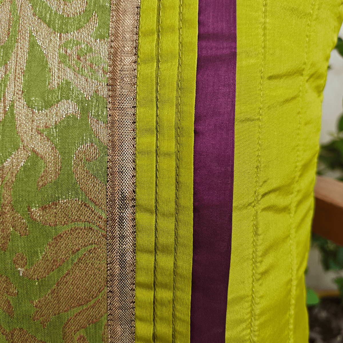 Garnet Green Cushion Cover, 16" x 16", Pack of 1 - Coral Slub - 