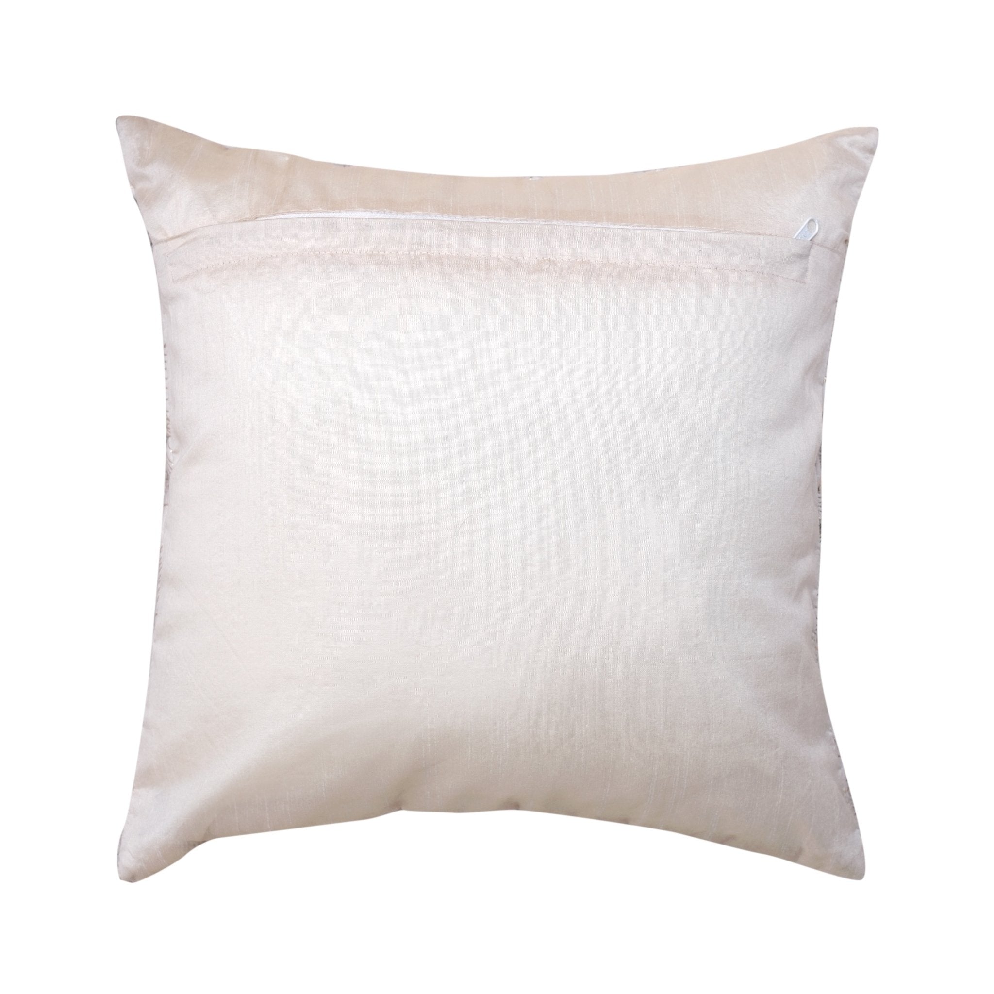 Golden Leaves Sand Cushion Cover, Pack of 2, 16" x 16" - Coral Slub - 