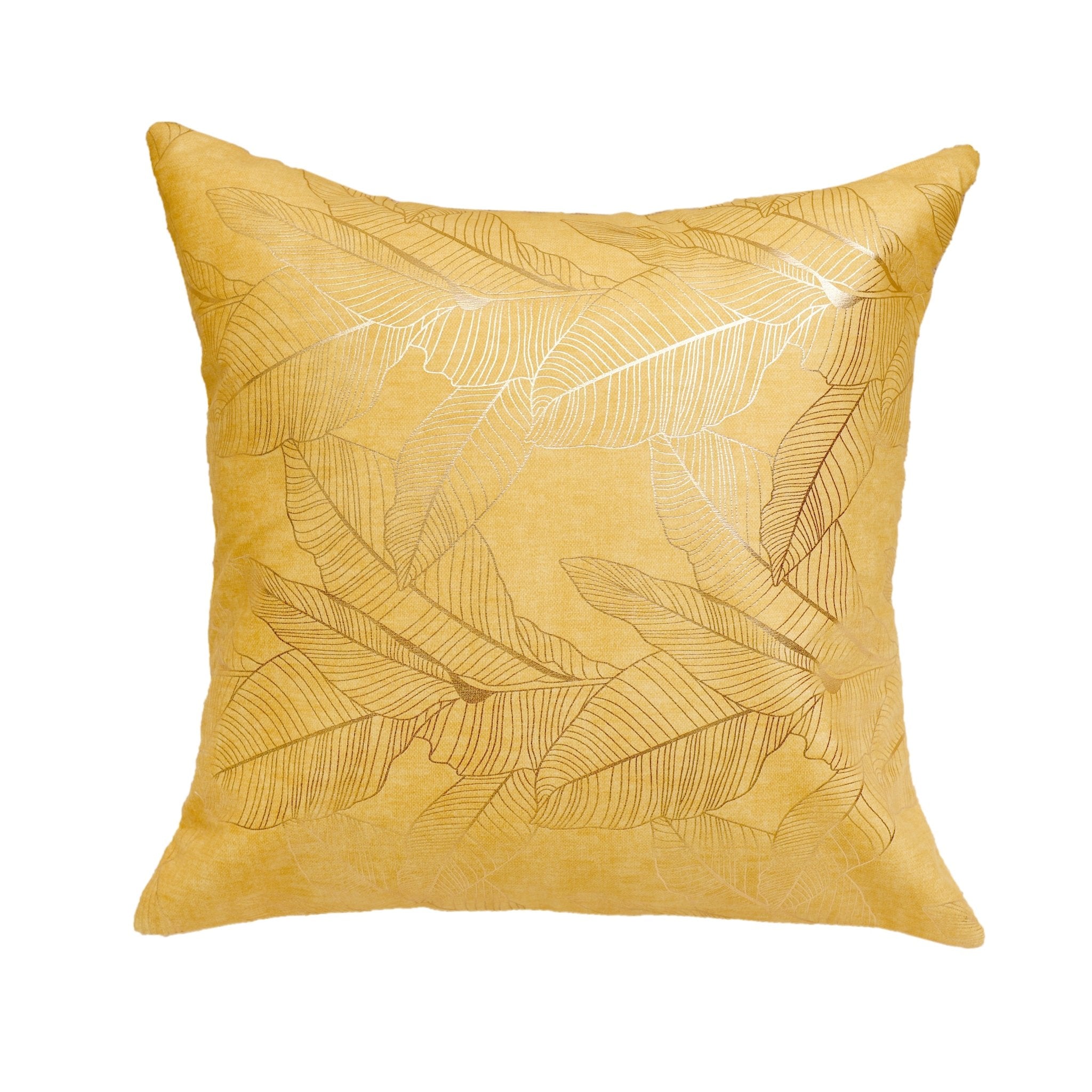 Golden Leaves Sunshine Cushion Covers, Pack of 2, 16" x 16" - Coral Slub - 