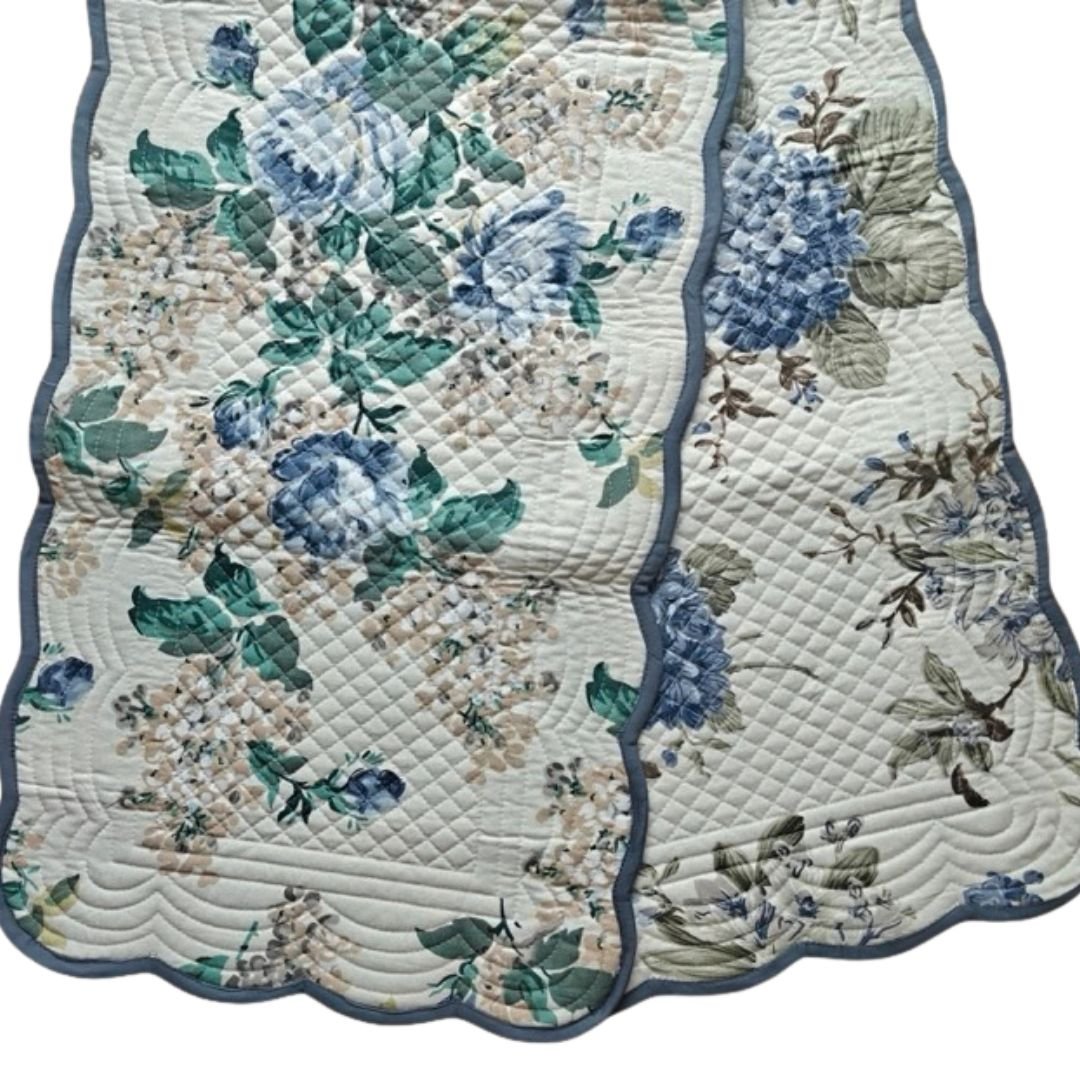 Grapevine Reversible Table Runner - Coral Slub -