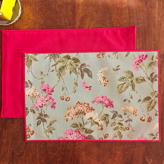 Floral Garden Printed Placemats – Cotton Canvas – Set of 6, 12" x 18"