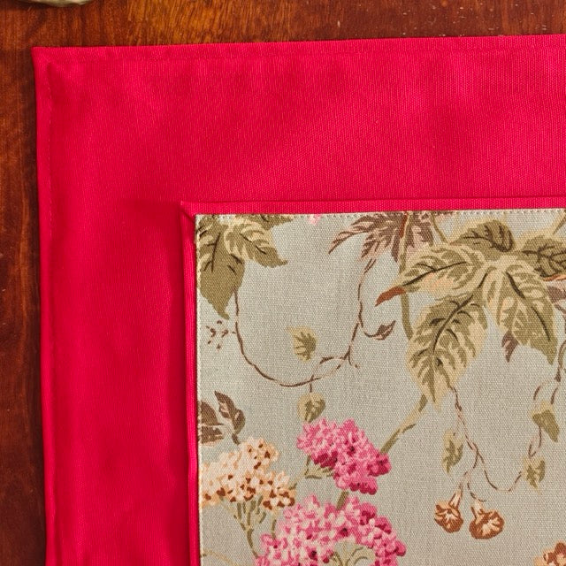 Floral Garden Printed Placemats – Cotton Canvas – Set of 6, 12" x 18"