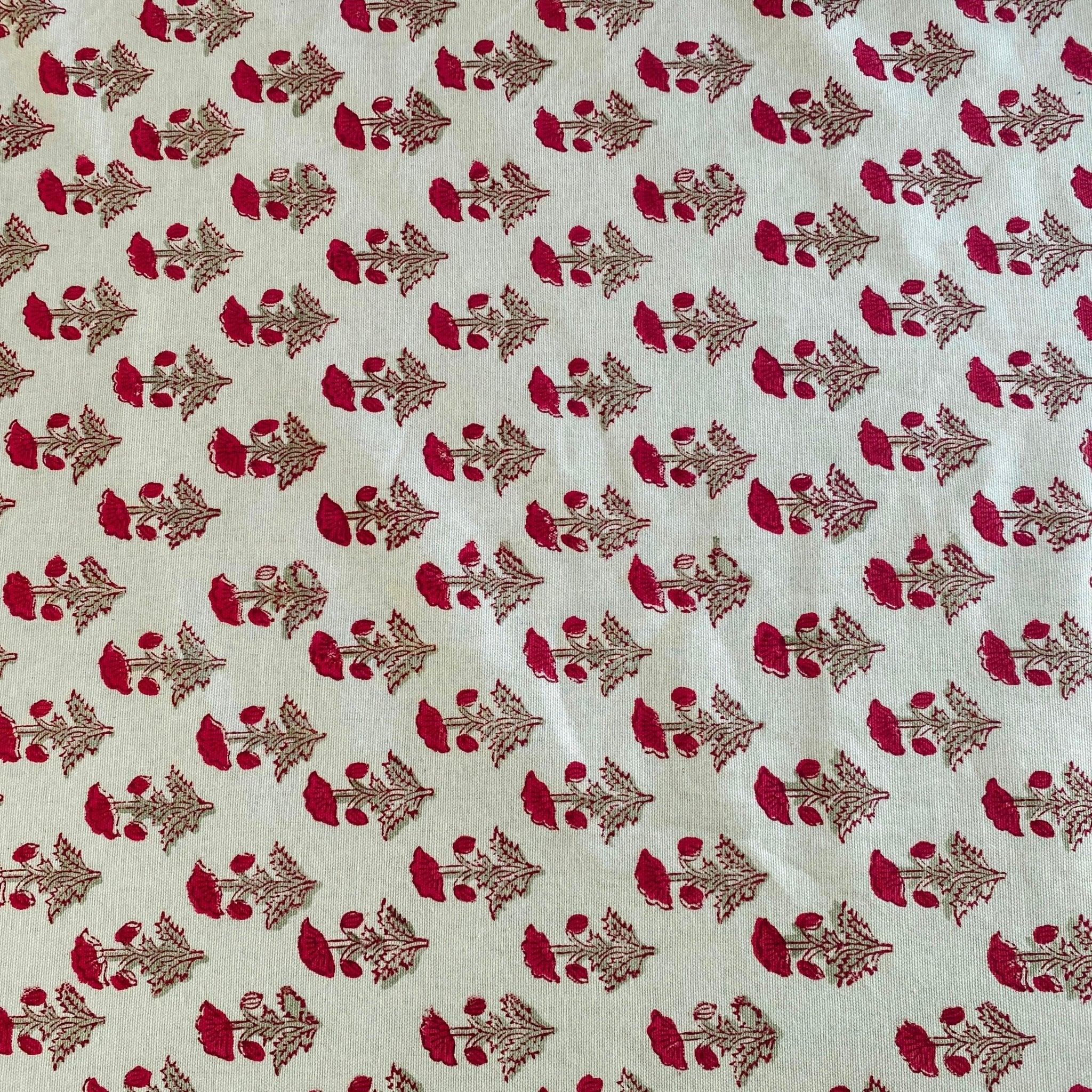 Gudhal 6 Seater Dining Table Cover, 100% Cotton Canvas, 60" x 90" - Coral Slub - 