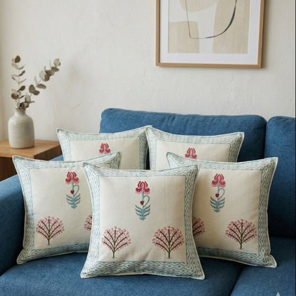 Gulistan Cushion Covers, Pack of 5 - Coral Slub - 