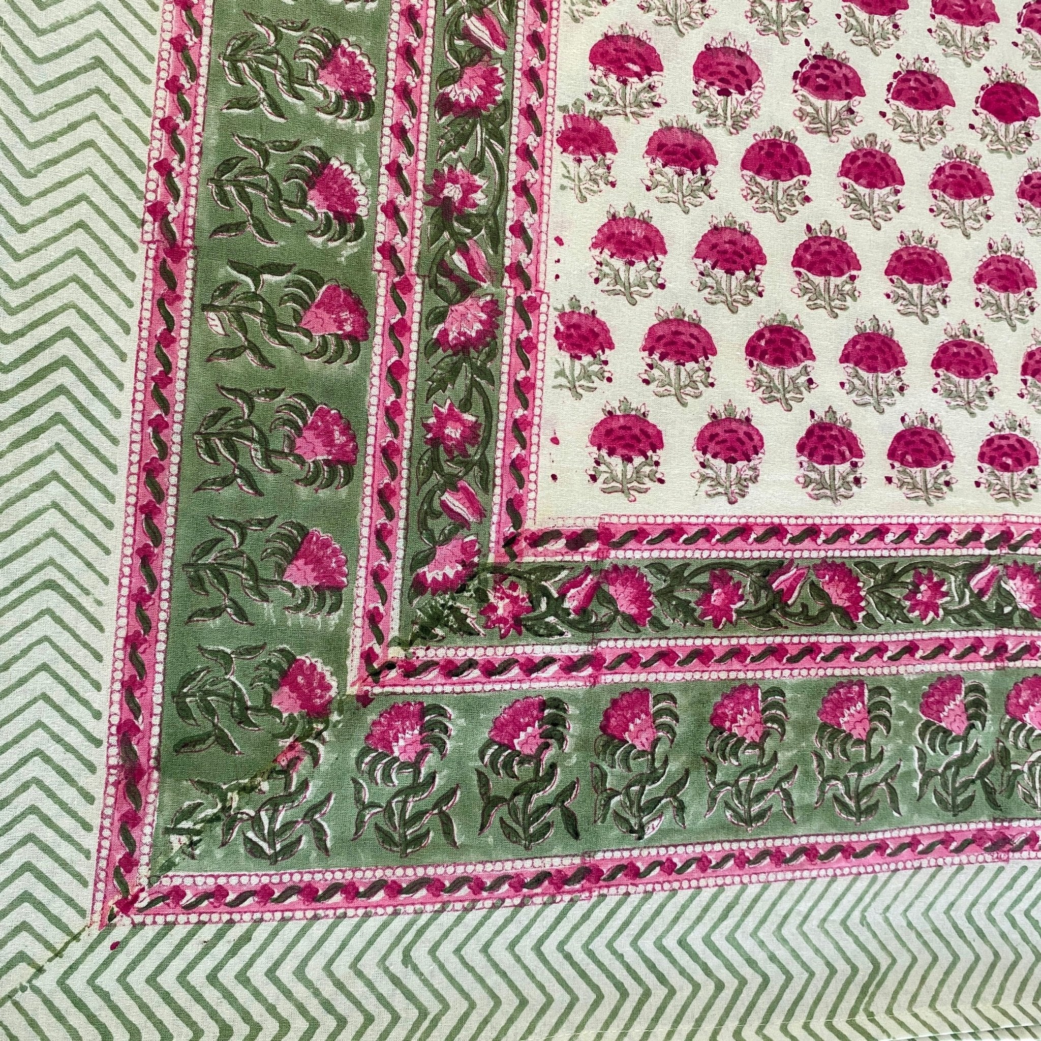 Gulmohar 6 Seater Dining Table Cover, 100% Cotton, 60" x 90" - Coral Slub - 