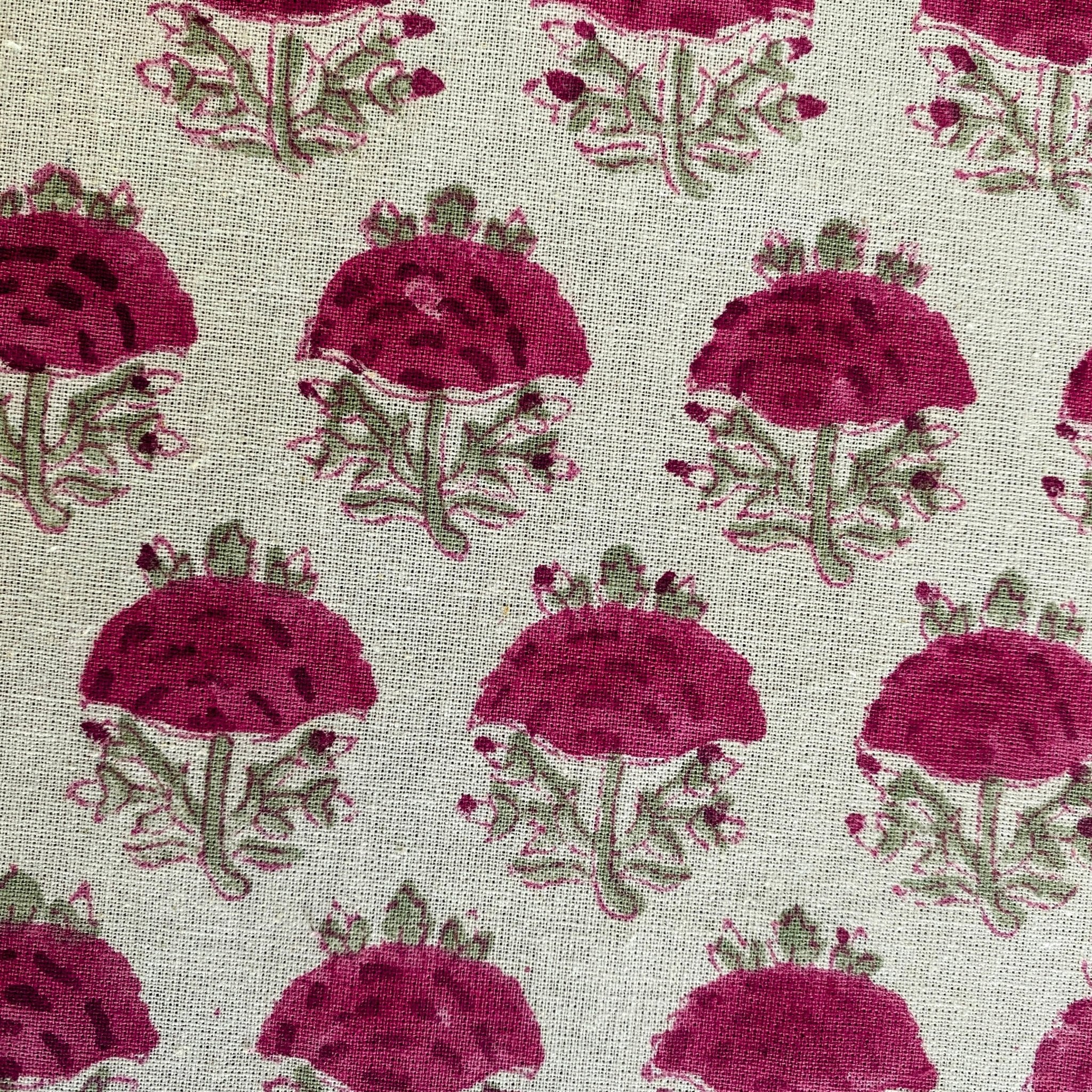 Gulmohar 6 Seater Dining Table Cover, 100% Cotton, 60" x 90" - Coral Slub - 