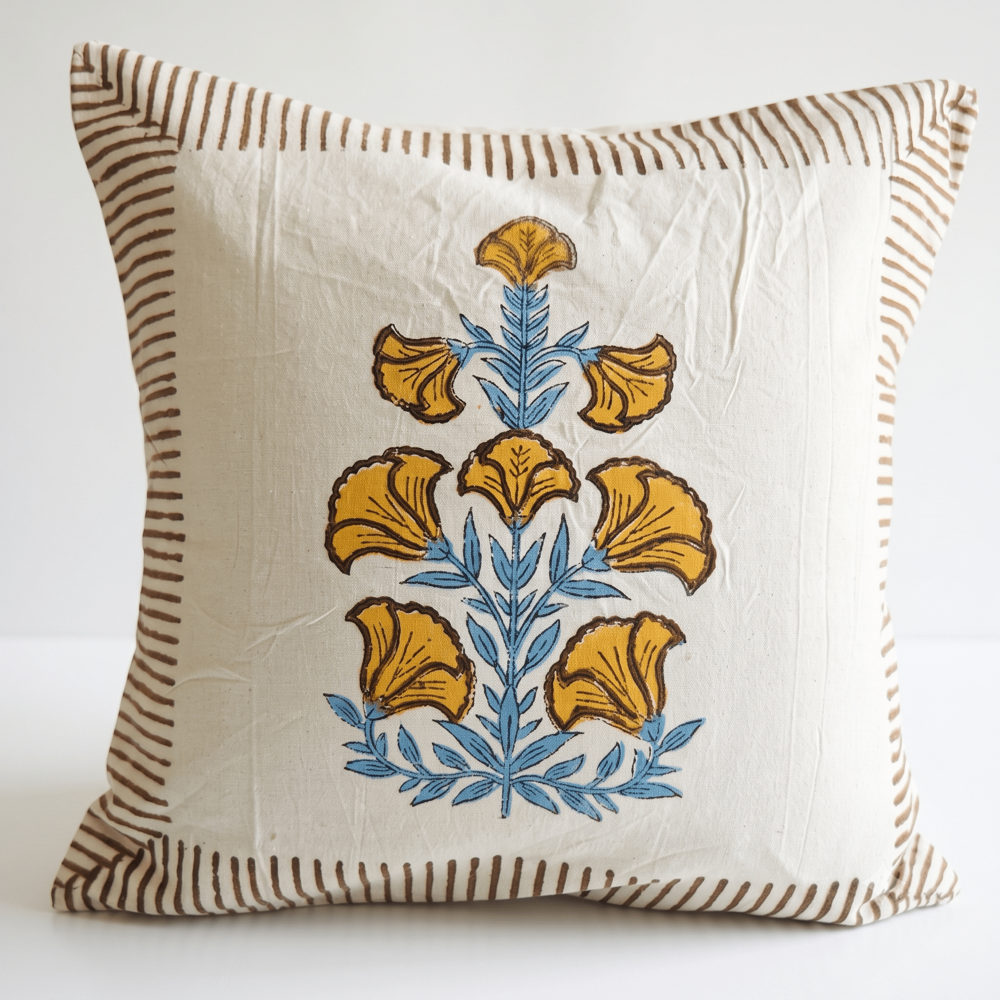 Gulrez Printed Cushion Covers, Pack of 5 - Coral Slub -