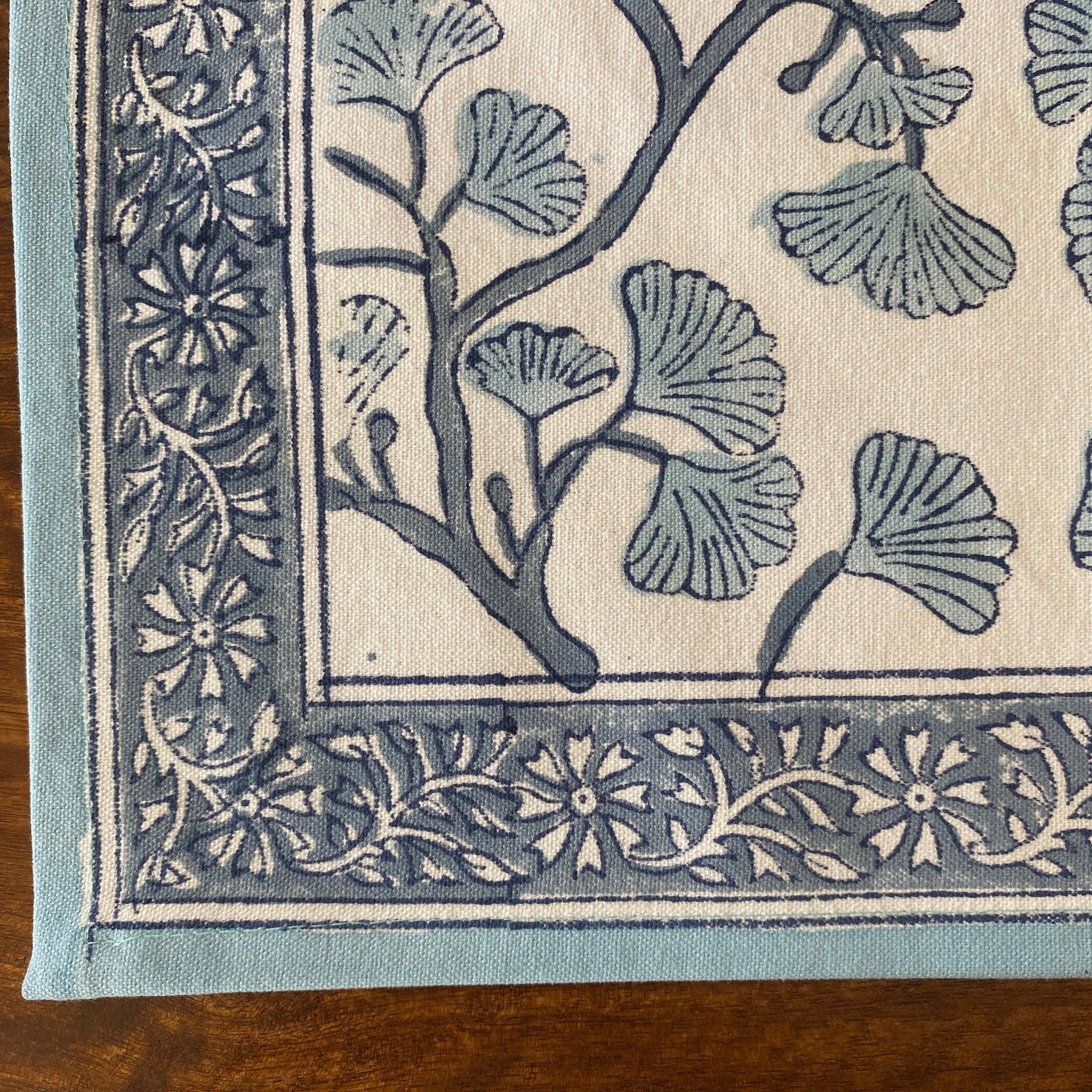 Gulshan Hand Block Print Placemats, 12" x 18", Set of 6 - Coral Slub - 