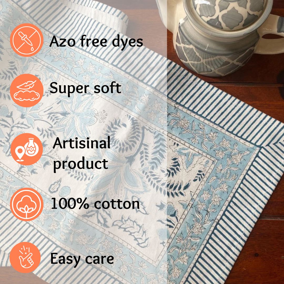 Gulshan Table Runner, 100% cotton, 13" x 72" - Coral Slub - 