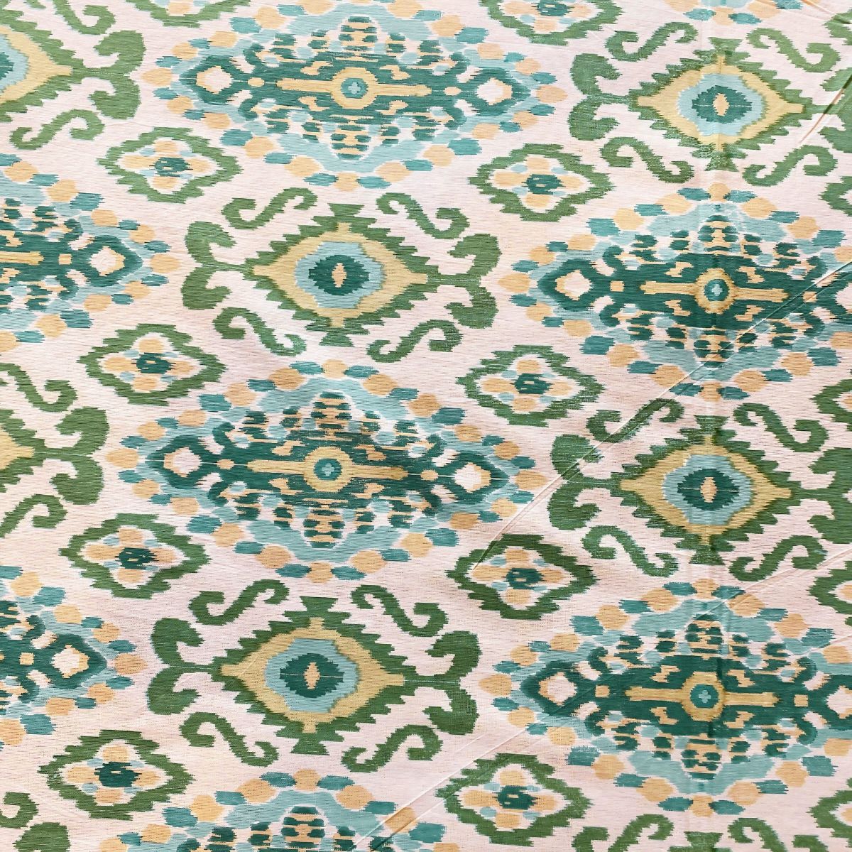 Harita Ikat Print Bedsheet Set, King Size, 100" x 108" - Coral Slub - 