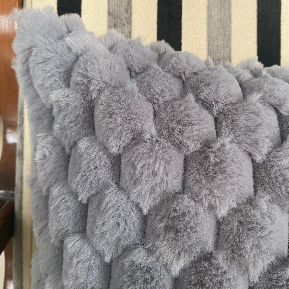 Herringbone Cushion Covers, Grey Color, Pack of 2, 16" x 16" - Coral Slub - 