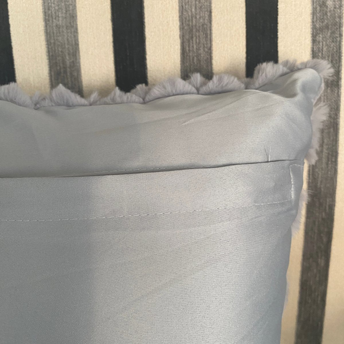 Herringbone Cushion Covers, Grey Color, Pack of 2, 16" x 16" - Coral Slub - 