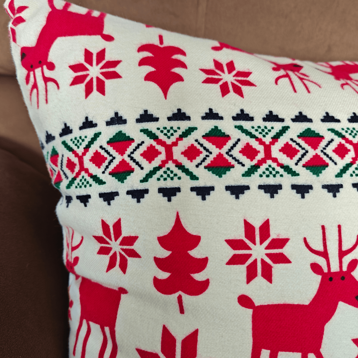 Holly Cushion Cover, 16” x 16”, Pack of 1 - Coral Slub - 