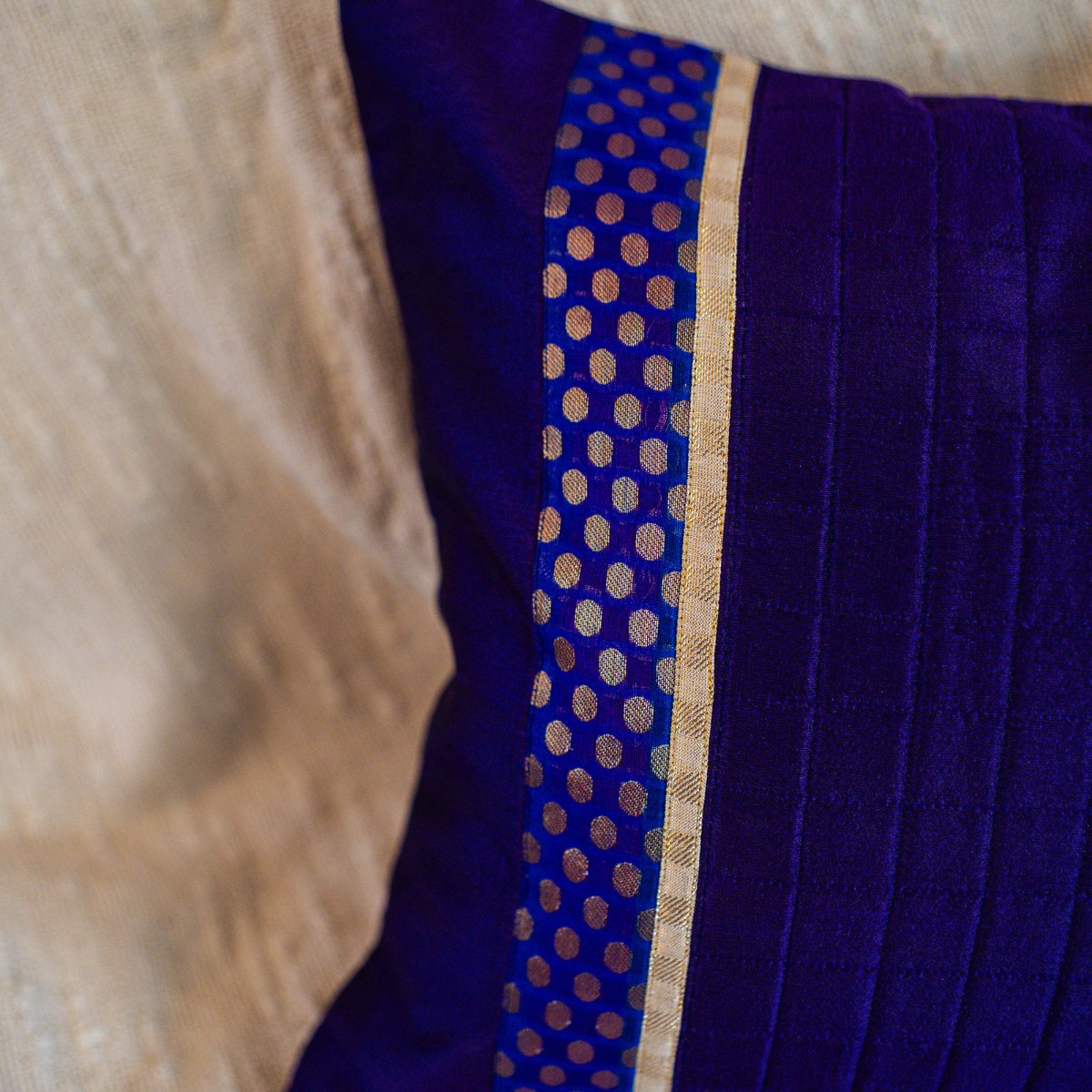 Imperial Purple Cushion Cover, 16" x 16", Pack of 1 - Coral Slub - 