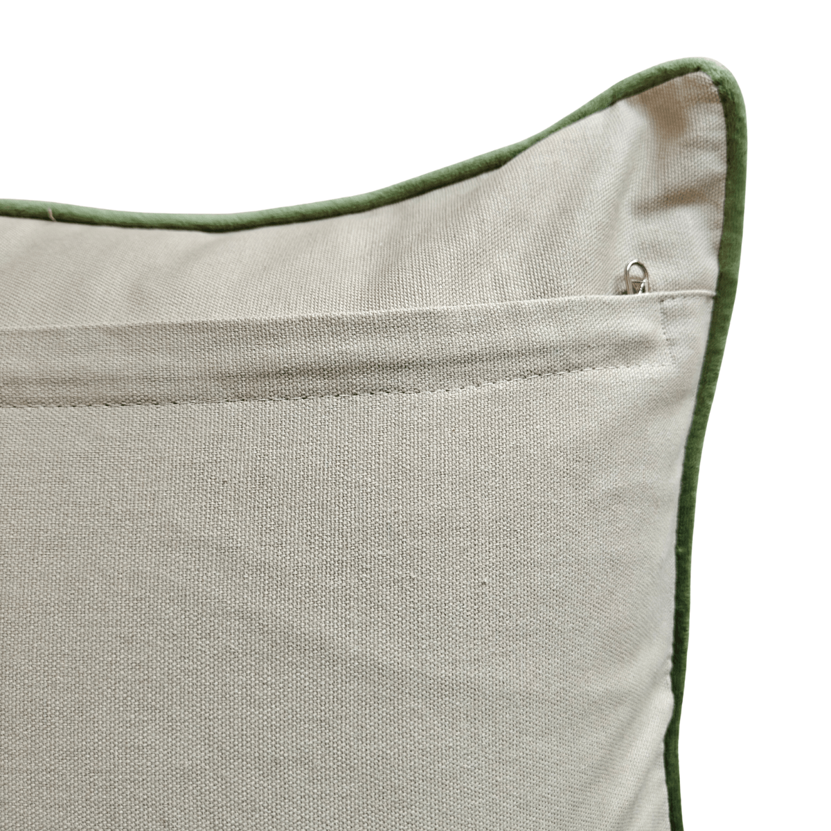 Inaya Embroidered Cushion Cover, 16" x 16", Beige, Pack of 1 - Coral Slub - 