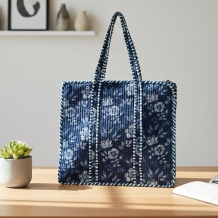 Jaltarang Printed Tote Bag - Coral Slub - 