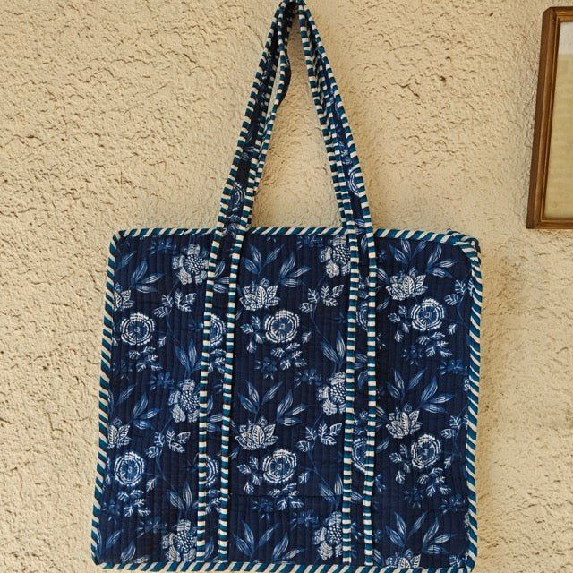 Jaltarang Printed Tote Bag - Coral Slub - 