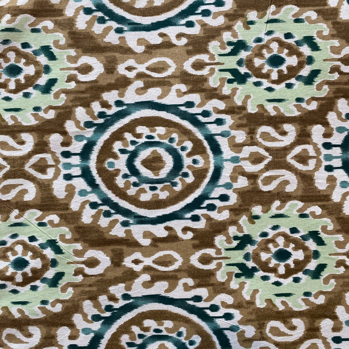 Jharokha Ikat Print Bedsheet Set, King Size, 100" x 108" - Coral Slub - 