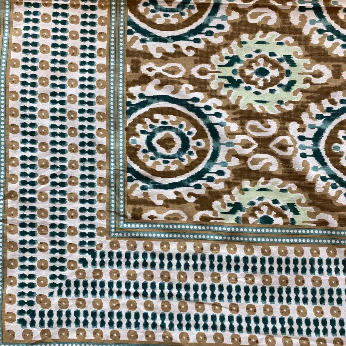 Jharokha Ikat Print Bedsheet Set, King Size, 100" x 108" - Coral Slub - 