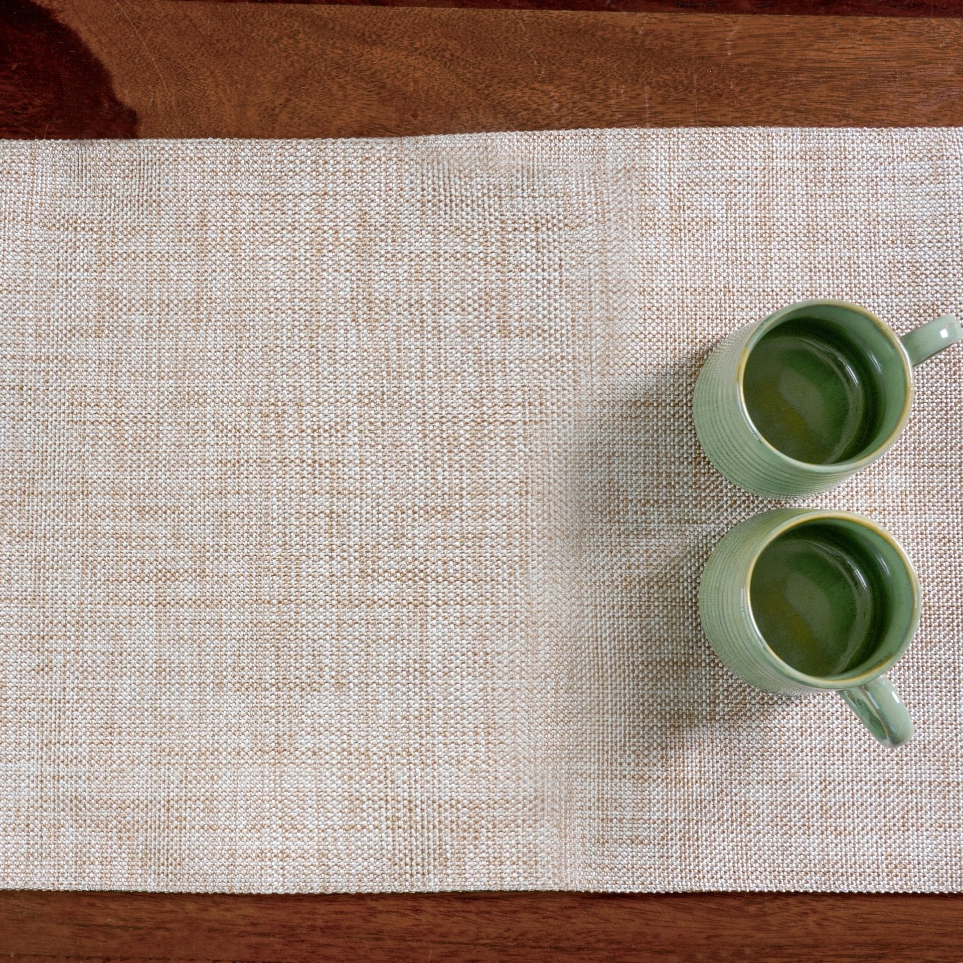 Jute Essence Beige Table Runner 13" x 72" - Coral Slub - 