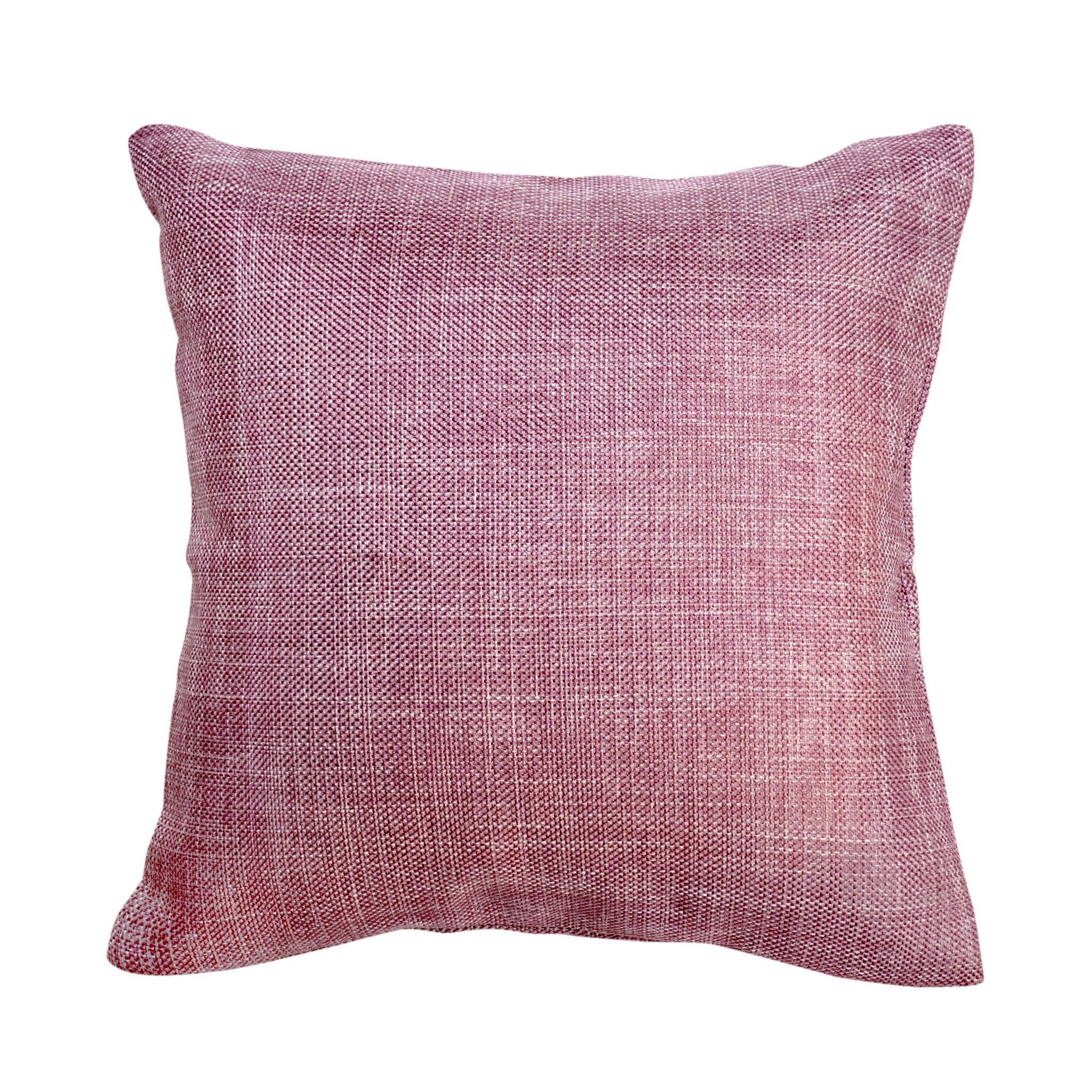 Jute Essence Dark Mauve Cushion Covers, Pack of 2, 16" x 16" - Coral Slub - 