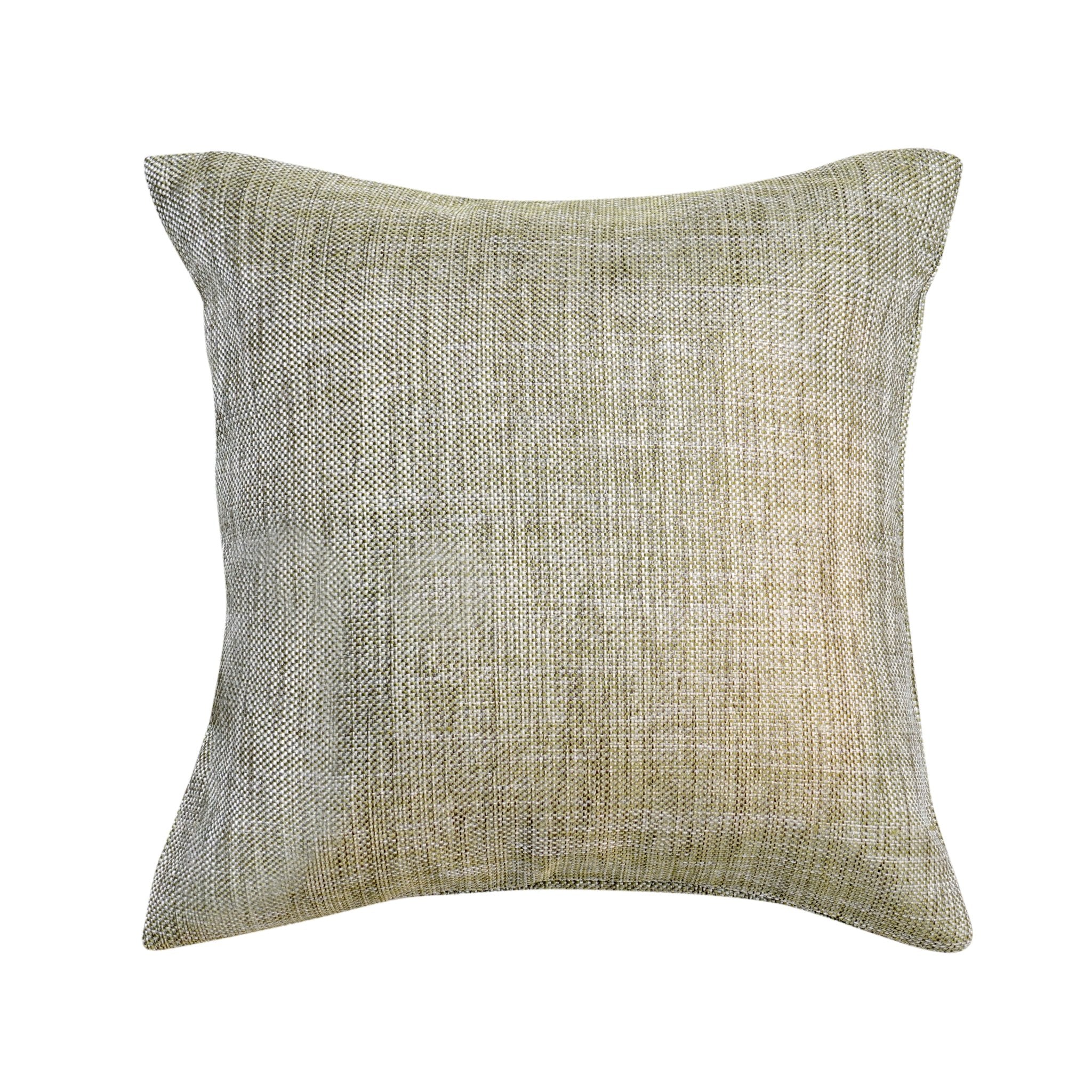 Jute Essence Olive Cushion Covers, Pack of 2, 16" x 16" - Coral Slub - 