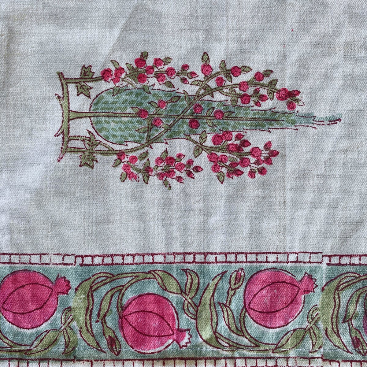 Kachnar Table Runner, 100% cotton, 13" x 72" - Coral Slub - 